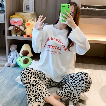 

Women Pajamas Set Girl Sleepwear pijama mujer Cute Cartoon Women Pyjamas Suit Female Home Clothing 2020 Nightwear