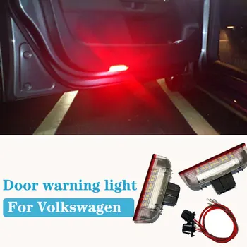 

2pcs LED Car Flashing Parking Warning door light Welcome Lamp Puddle lamp For VW Tiguan New Touareg Passat B6 B7 Golf CC Sharan