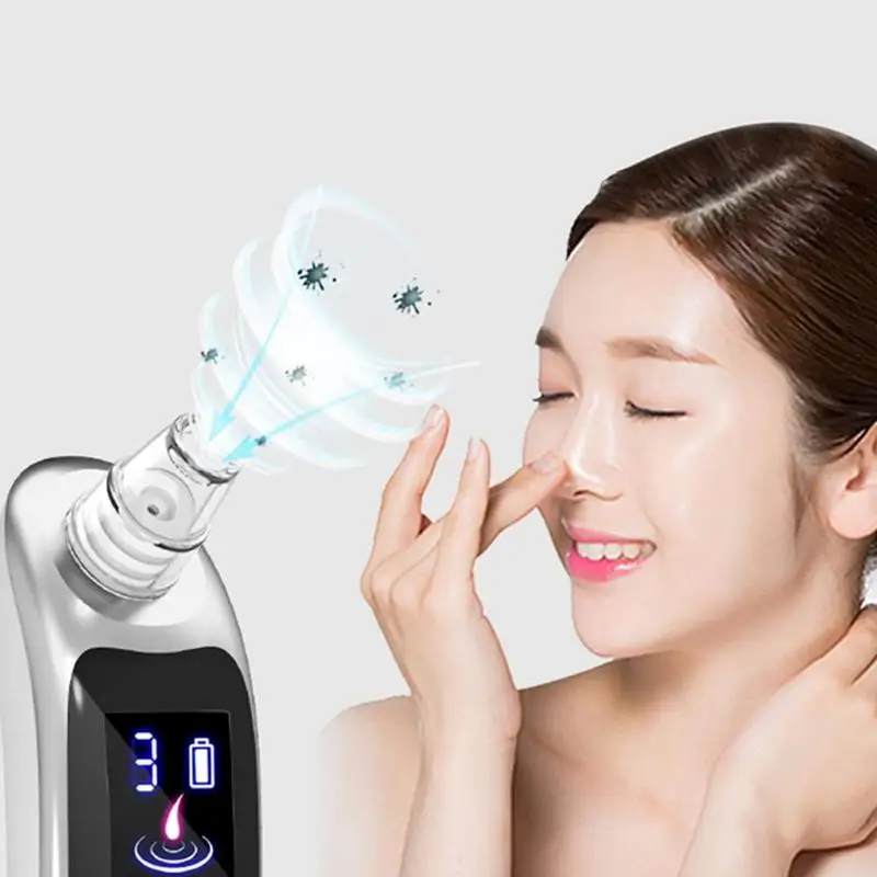 Aspirador de pó Profunda com Cabeça Cuidados com o Nariz Novo Elétrico Acne Cravo Poros Pele Sucção 6 Ferramentas Máquina Limpeza Rosto 2 poros pele profunda com cabeça sucção 6