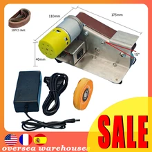 

Mini Electric Belt Sander 110/220V DIY Polishing Grinding Machine Cutter Edges Sharpener Multifunctional Grinder with 10Pcs Belt
