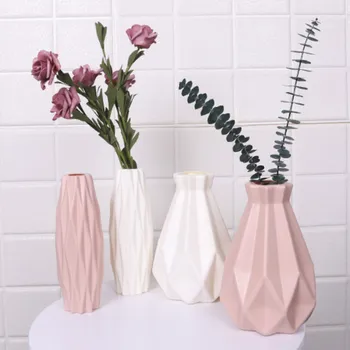 

Creative geometry Origami PP Vase Imitation Ceramic Flower Pot Artificial Flower Basket Decoration Home Nordic Decoration office