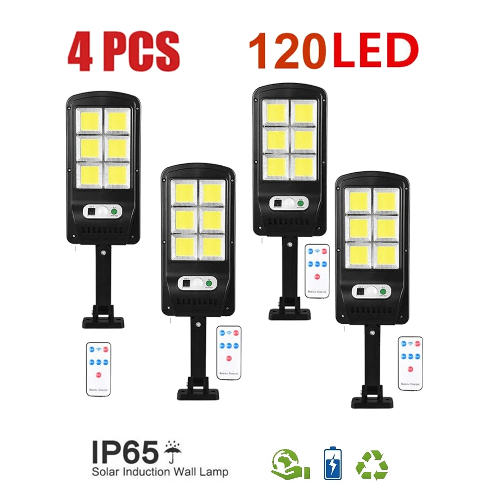 

Outdoor Solar Lights remote 1-4pcs 48-128 LED Bright Motion Sensor Wall Light 3 Modes Wireless Waterproof IP65 Night floodlight