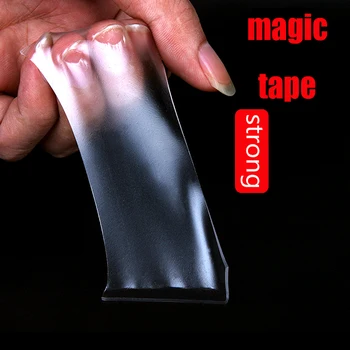 

Transparent nano grip multi function gel Reusable washable Glue double sided sticky Adhesive tape nano magic Removable sticker