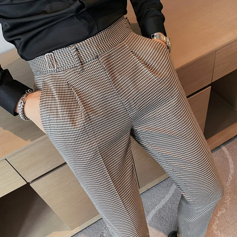 British style Men Dress Pants Fashion 