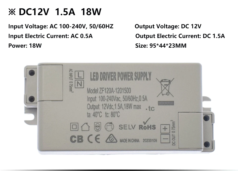 12V 6W 12W 18W 24W 30W LED Power 3