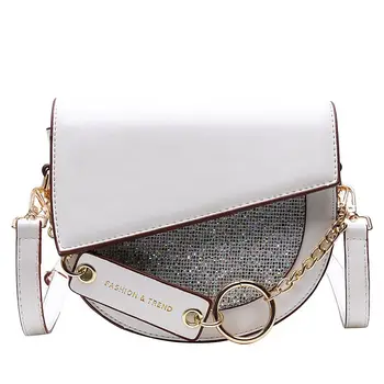 

Trendy contrast leather mini one-shoulder diagonal saddle bag fashion simple one-shoulder crossbody bag ladies texture wild bag