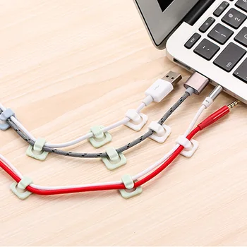

Self-Adhesive Cord Manager Clip Wire Clamp Line Cable Organizing Box Data Cable Fixed Clip-on 18-