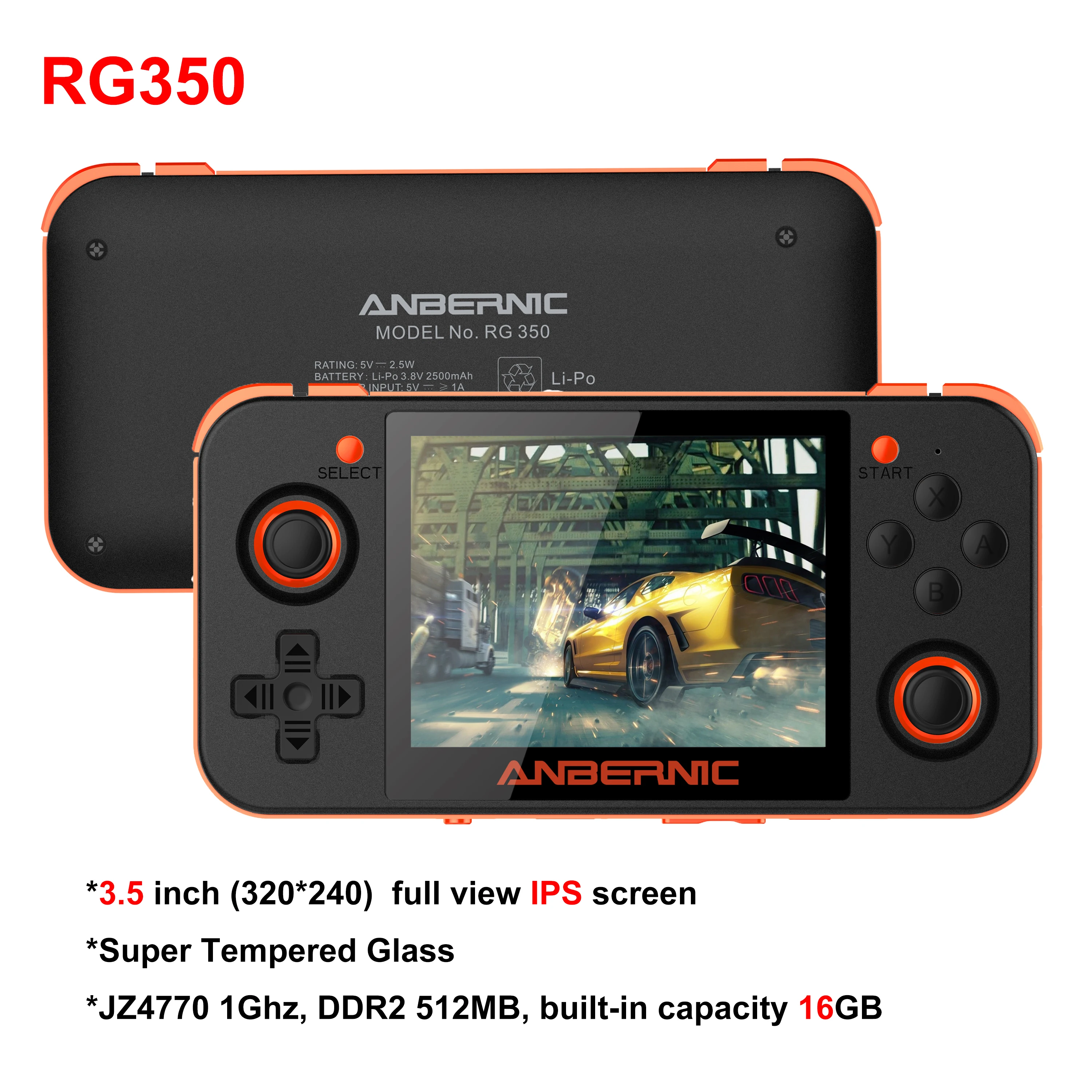 New Retro Game 350 Video Game 16GB Handheld game console MINI 64Bit 3.5 inch HD IPS Screen 32GB Card RG350 Game Player