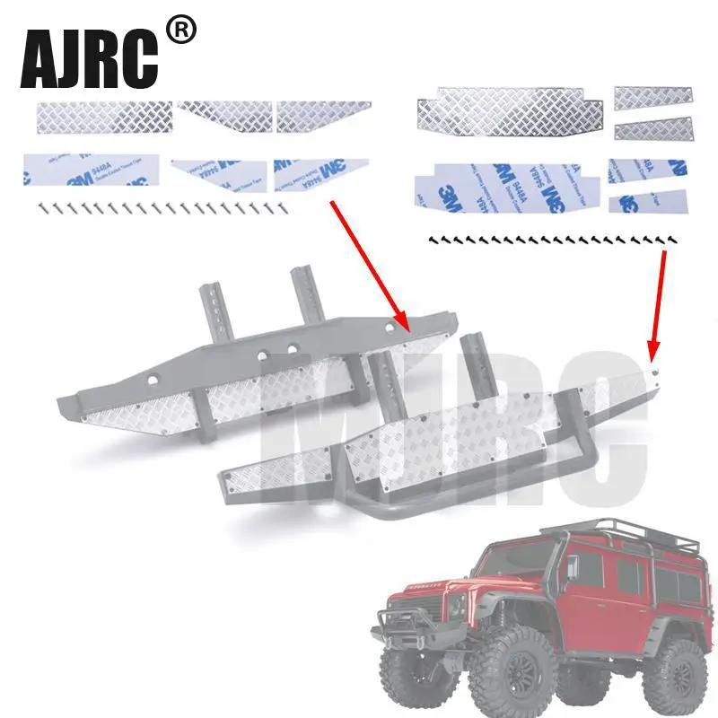 

1/10 Simulation Climbing Car For Trax Defender Trx-4 Front Bumper Reflective Strip Rear Bumper Non-slip Decorative Piece