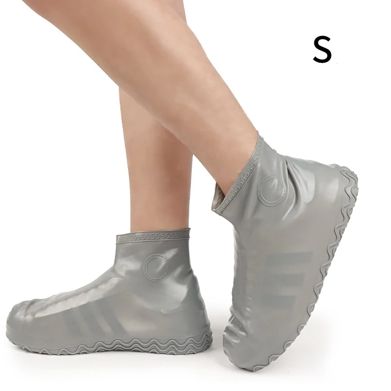 Унисекс Нескользящие дождевые Чехлы для обуви многоразовый водонепроницаемый чехол для обуви Открытый Отдых силиконовые чехлы для обуви S/M/L Аксессуары для обуви - Цвет: grey