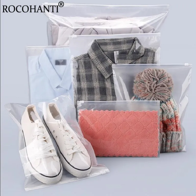 100xWaterproofHalfFrostedHalfTransparentZiplockBagforTravel