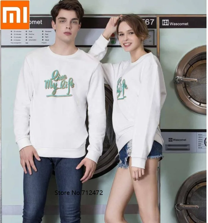 Xiaomi Instant me cartoonist joint name с круглым вырезом и капюшоном, мужская и женская толстовка, модная свободная футболка с длинным рукавом