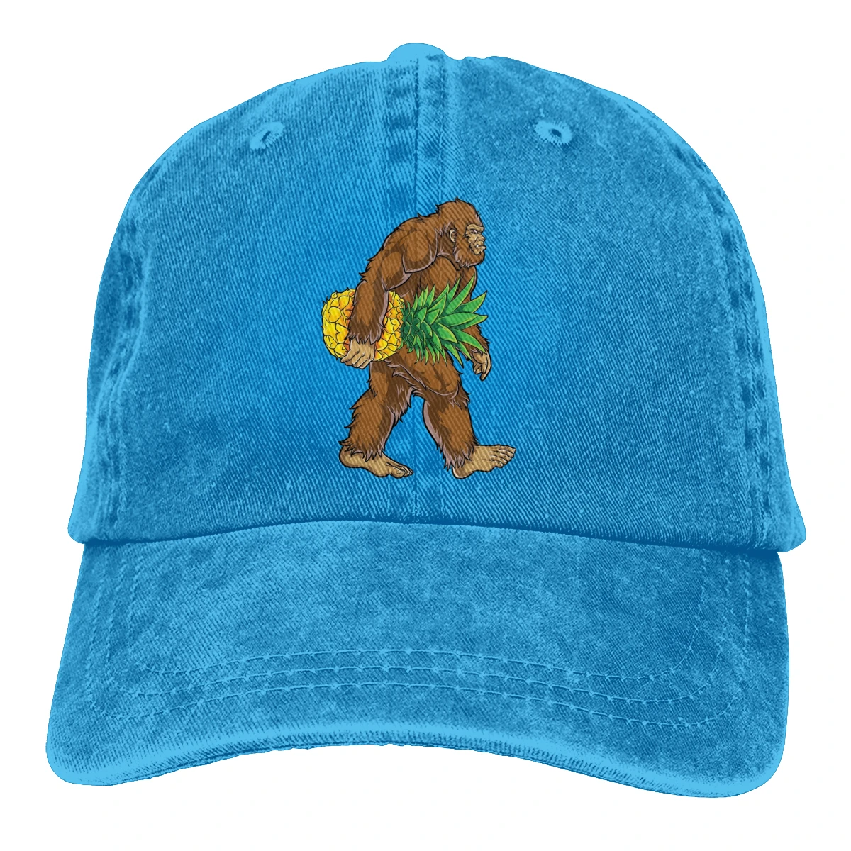 Bigfoot переноска фрукты Casquette черный унисекс Мужские Женские джинсовые бейсболка с ремешком кепки Регулируемый Гольф папа шляпа
