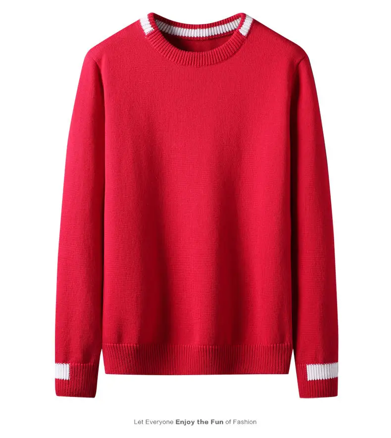 6Colors Fashion Sweaters Men Pullover 100% Cotton Solid Male Sweater Jumper Autumn Winter Crew-Neck Knitwear 2019 New MuLS Brand 13
