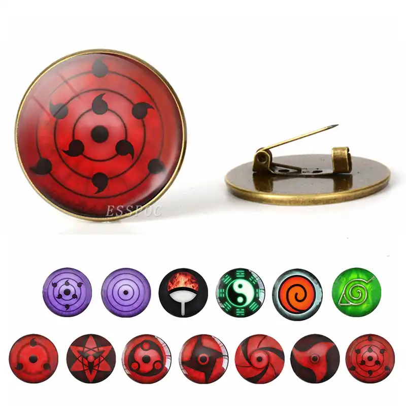 anime naruto sharingan eye badge cartoon brooch glass cabochon dome jewelry bronze brooch cosplay fashion accessories gifts aliexpress aliexpress
