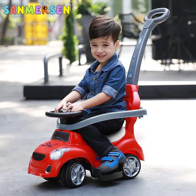 Baby Scooter Children Walker Ride on Toy Car 3 in 1 Four-Wheeled Music Hand Push Trolley Kids Outdoor Toys Yo Car 1-4 Years 6
