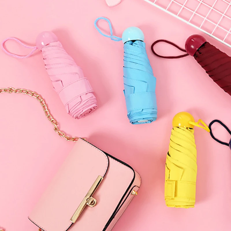 Портативный зонтик зонт от солнца многоцветные ручные складные дорожные модные