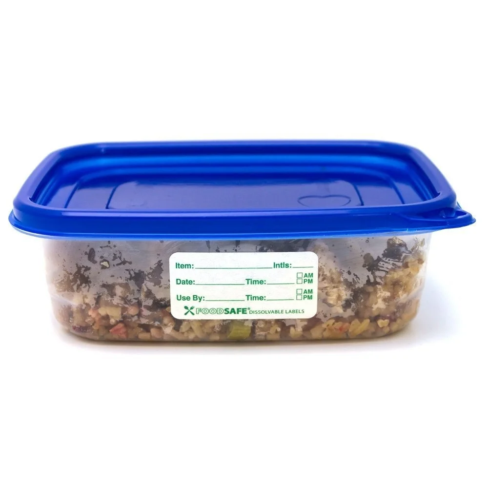 Растворимые этикетки для пищевых продуктов безопасные хранения 1x3 '' кухни