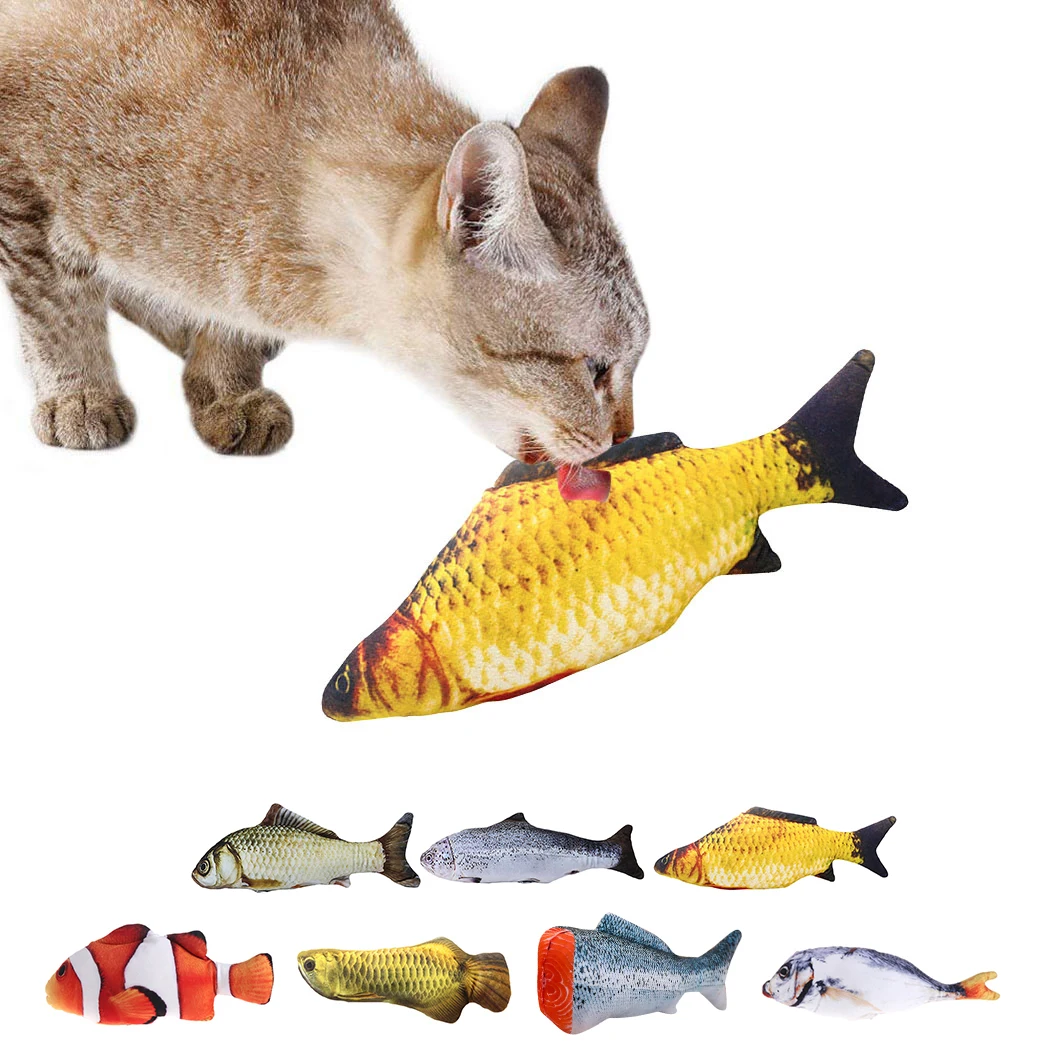 

3D Fish Plush Cat Toy Interactive Gifts Fish Catnip Toys Stuffed Pillow Doll Simulation Fish Playing Toy For Pet