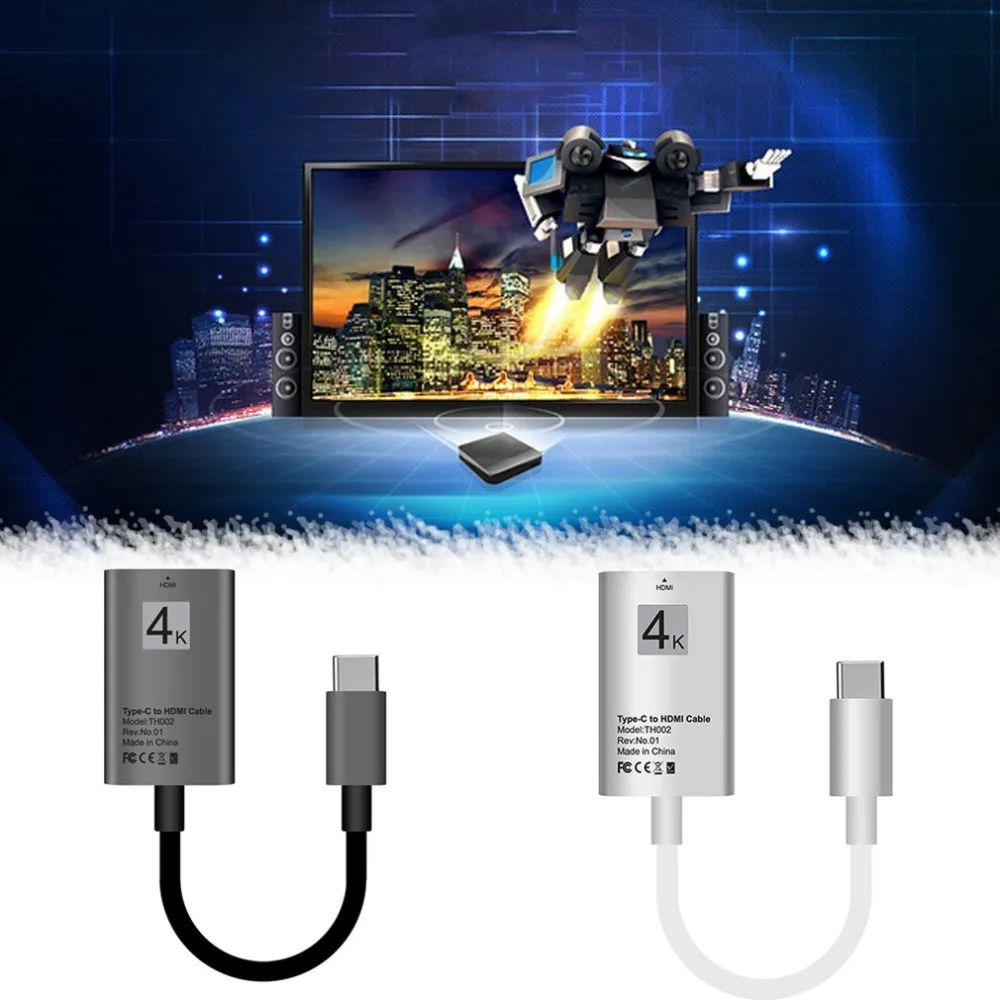 Адаптер type-C 3,1 на Hdmi 4K* 2K Hdtv для samsung Galaxy S9/S8 Macbook Pro поддерживает синхронную передачу голосового видео изображения