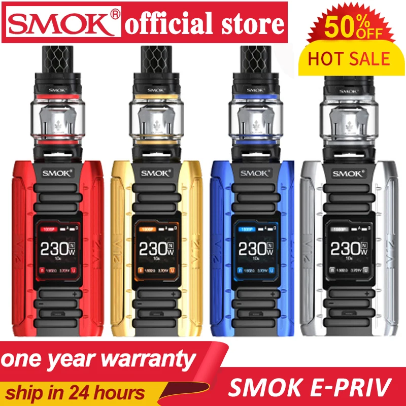 Оригинальный SMOK E priv 230 Вт TC комплект с 8 мл/2 мл TFV12 Prince Tank & использует V12 Mesh Coil VS Smok X