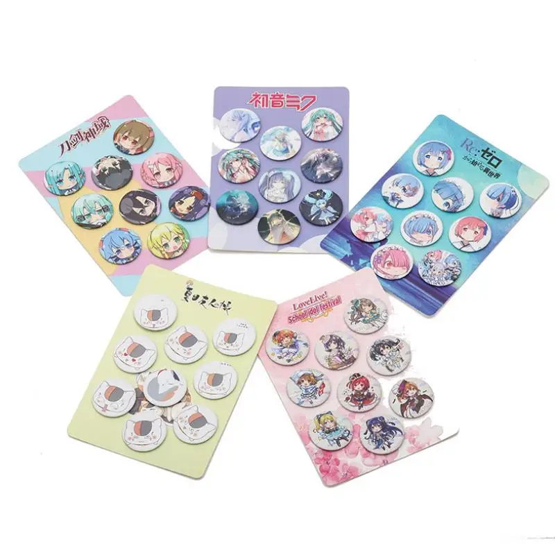 

8pcs/set new Anime Hatsune Miku Cardcaptor Sakura lovelive Cosplay Badge Pins Collection Badges for Backpack Clothes figure toy
