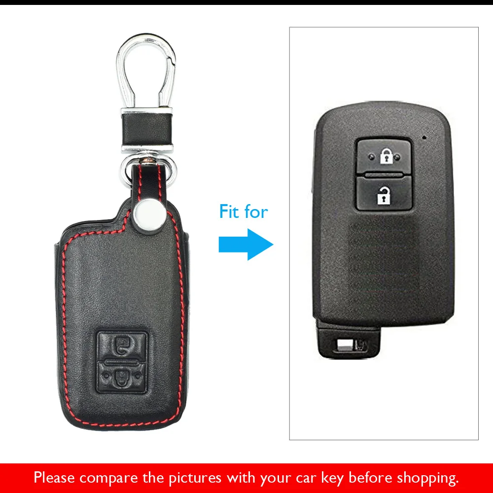 Кожаный чехол для ключей ATOBABI для Toyota RAV4 Camry Highlander Crown 2 кнопки умный дистанционный Брелок чехол Брелок протектор ключи сумка
