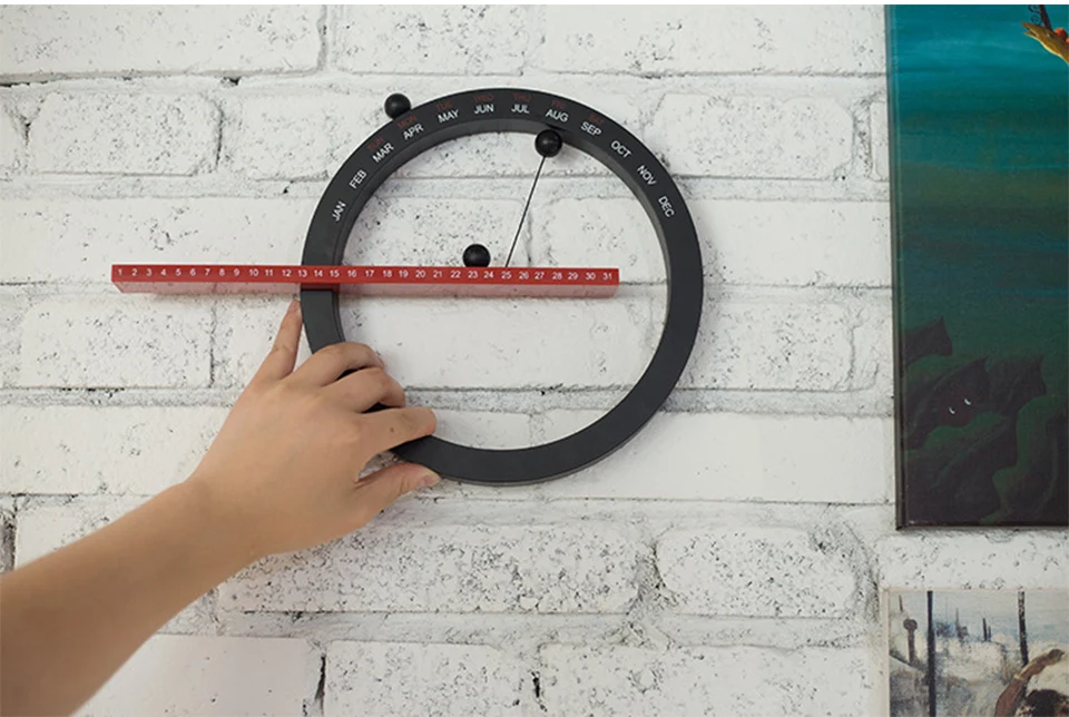 Creative Magnetic Ball Clock Perpetual Wall Calender description image 11