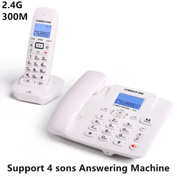 

W128 telephone 2.4G Corded Phone Handset - 1or 4 Cordless Answering Machine,300M Long Range, Wireless Telephone for Office home