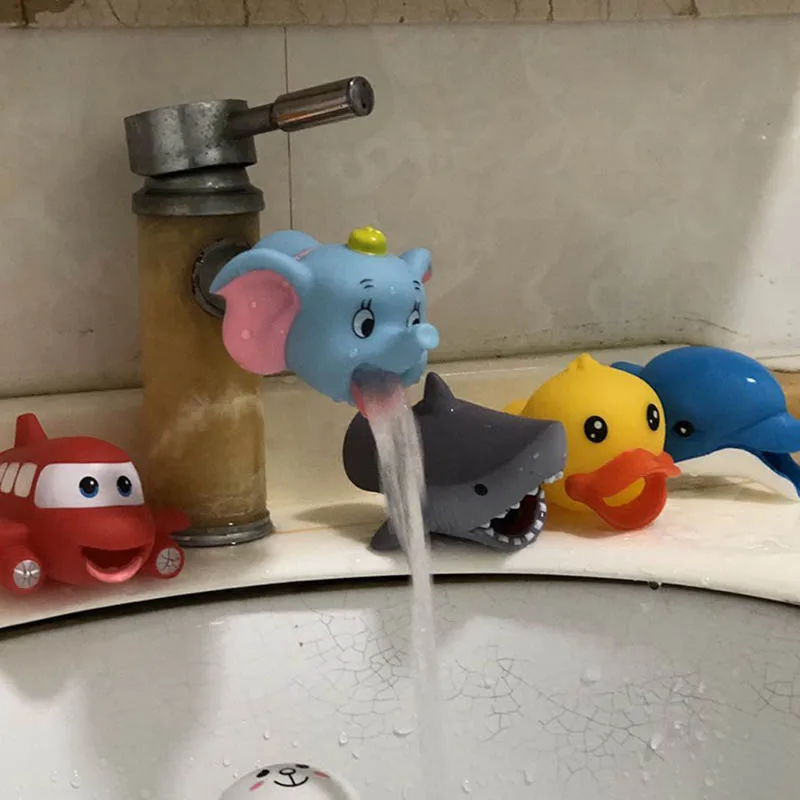 Cute Animal Plastic Faucet Extender Save Water Tap Extension Baby Help Washing Hand Cartoon Bathroom Bath Faucet Protector baby toddler toys for 9 month old