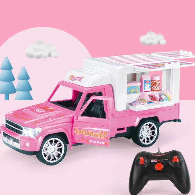 RC car Electric light music remote control dessert car Four-way stall cart Children's play house simulation ice cream car toy 3