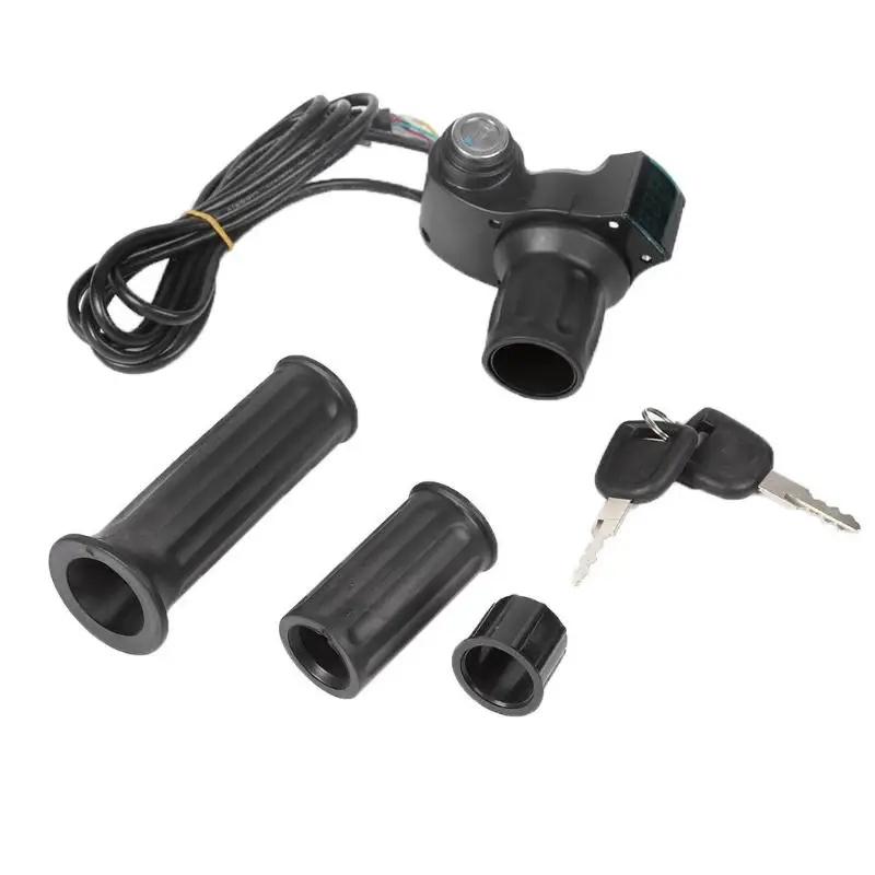 

Electric Bike Throttle Twist Grip Lock Key Knock Handlebar Exquisite with Voltage Display Necessary Outdoor Bicycle Gadgets
