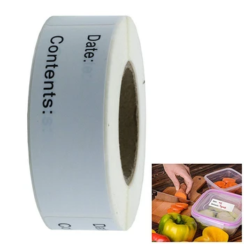 

Removable Self-Adhesive Sticker Freezer White Food Labels Stickers Cooler Food Storage Freezer Sticker