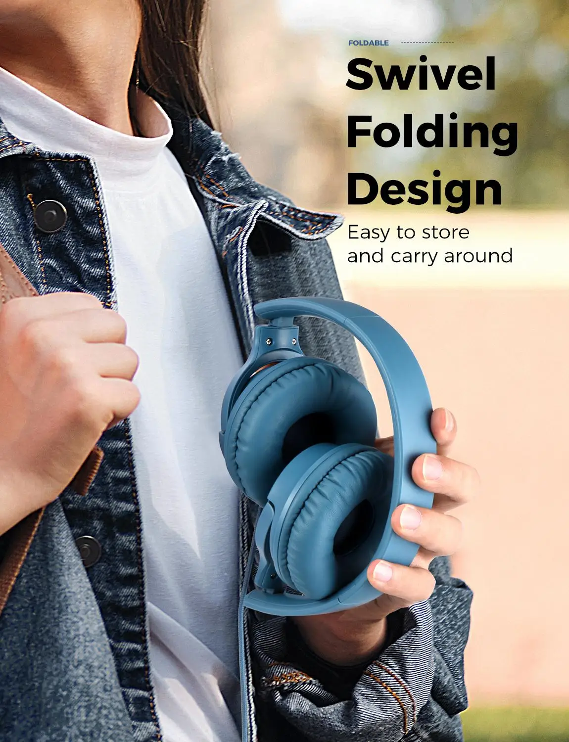 Mpow CHE2 Kids Children Wired Headphones Stereo Sound Over ear Headset Lightweight Foldable Headset for Tablets PC Online Class