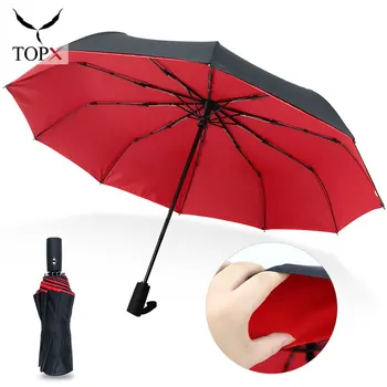 

Ten Bone Full Automatic Folding Umbrella Female Male Car Luxury Oversize Reinforced Large Windproof Umbrella Rain Women Umbrella
