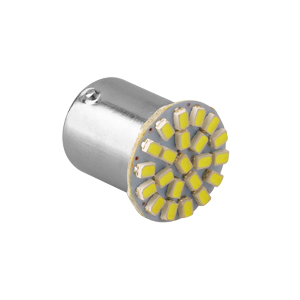 100Pcs/Lot BA15S 1156 Car LED License Plate Lights 22 3020 SMD Tail Rear Side Marker Dome Lamp Turn Signal Bulb 12V