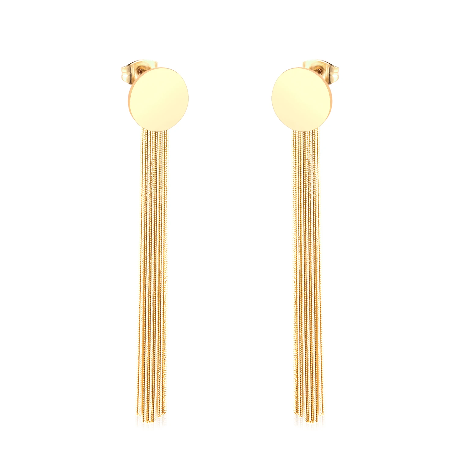 A pair of star drop earrings for women.