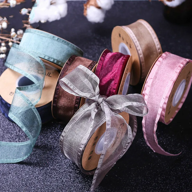 

25mm/40mm*10yards Skirt with snow yarn for Bouquet gift wrapping Gift Packaging Stuff Handcraft Supplies