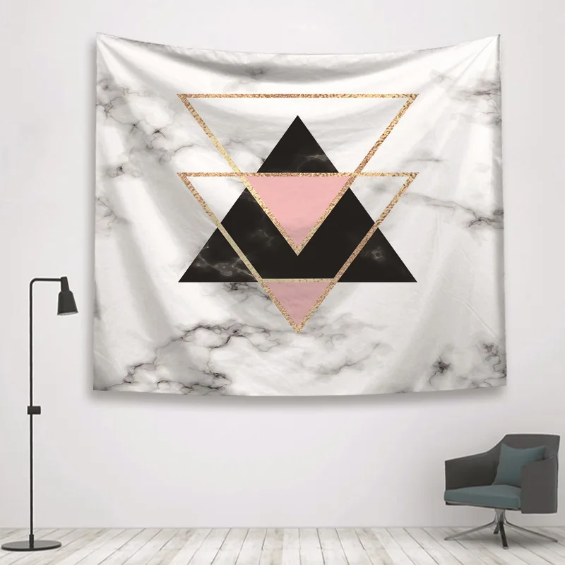 Printed Marbling Home Tapestry Wall Hangers Wall Decoration Beach Towel Beach Sit Blanket Cross Border for a Generation of Fat