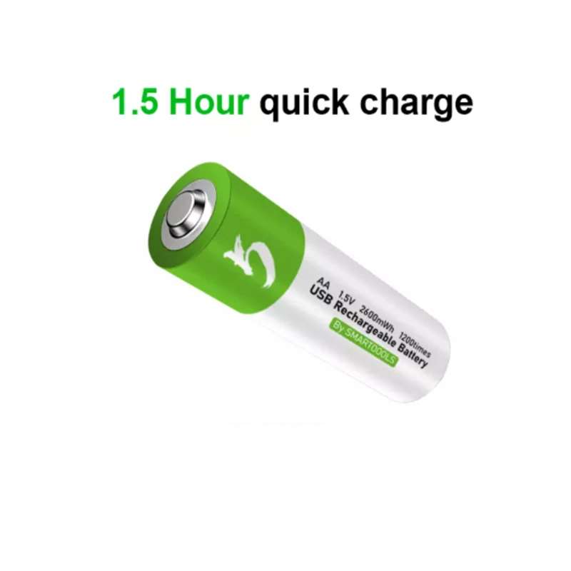 2020 Новый 1 5 V 2600mwh USB АА перезаряжаемая литий ионная аккумуляторная батарея для