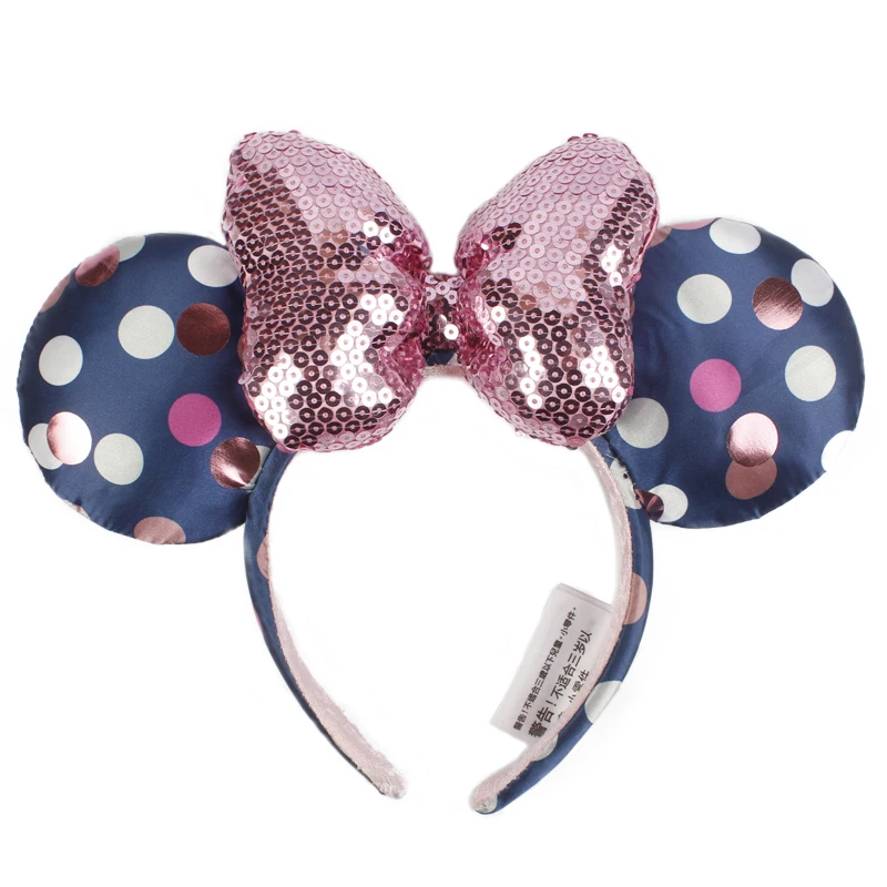 Disney Mermaid Princess Mickey Mouse Ears Headband Big Sequin Bows EARS COSTUME Headband Cosplay Plush Adult/Kids Headband Gift