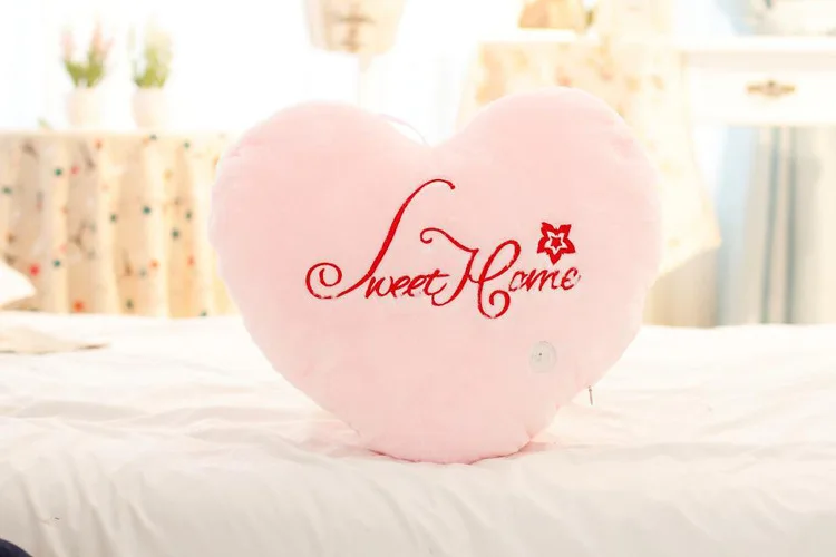 Pink Надписи Sweet Love Heart форма сверкающий светящийся мягкая подушка модели sweetylove любителей Свадебная Подушка плюшевая игрушечная Подушка креативный подарок - Цвет: Pink