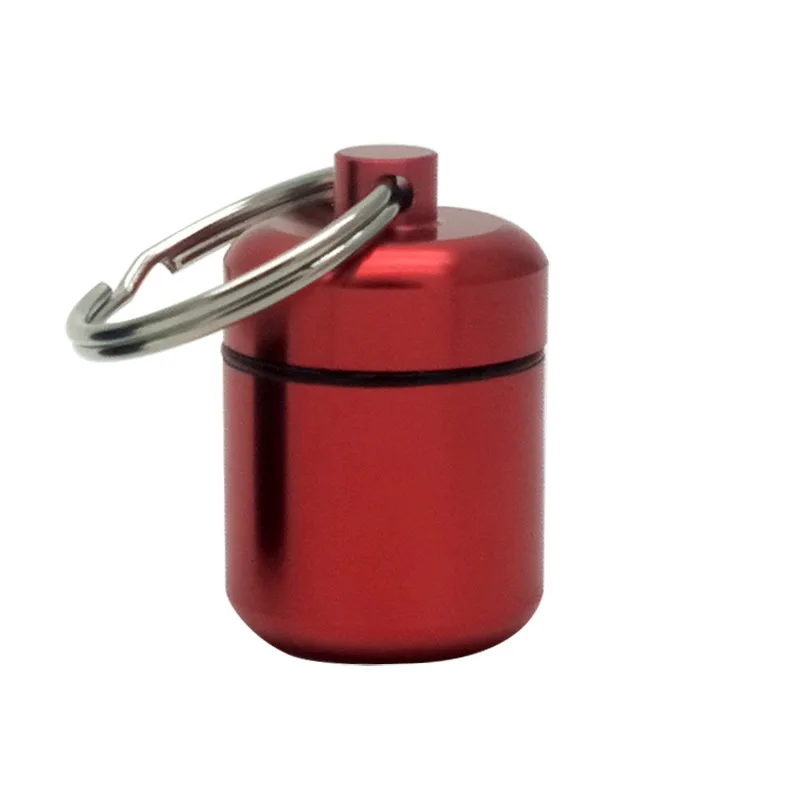 Мини Портативный алюминиевый чехол для таблеток Чехол для бутылки Защита слуха беруши коробка брелок Открытый Карманный контейнер, коробка для таблеток - Цвет: Red
