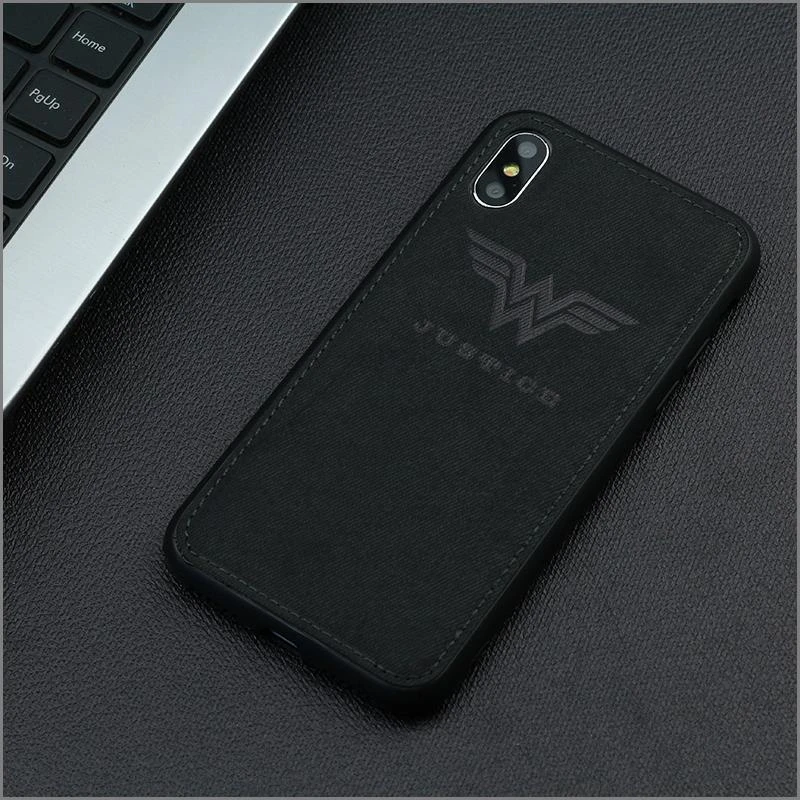 Wonder Woman Fabric Phone Case For Iphone 7 8 6 6s Plus X Xs Max Xr DC Universe Cloth Soft Cover Canvas Silicon Coque