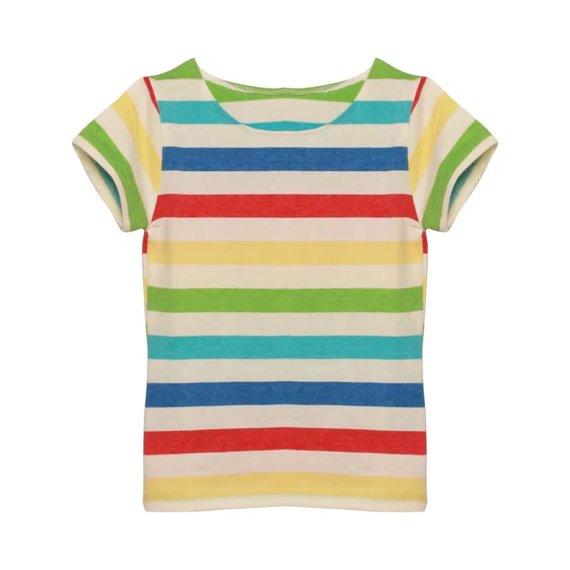 Bunvel/Одежда для новорожденных девочек и мальчиков футболка Летняя футболка с короткими рукавами в радужную полоску с рисунком кактуса и динозавра одежда для маленьких девочек