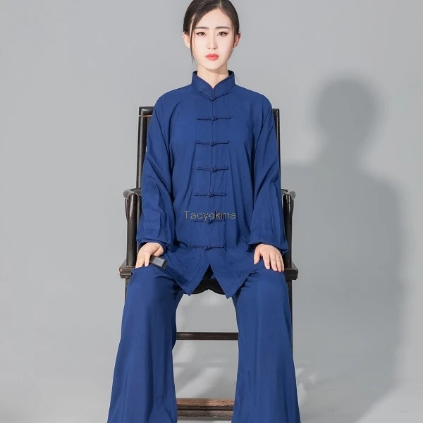 Kaufen Taoyekma Hohe Qualität 5 Farben Tai chi Uniform Baumwolle Wushu Kung fu Kleidung Kinder Erwachsene kampfkunst Wing Chun Anzug t112