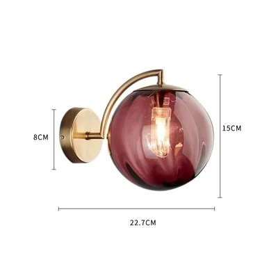 IWHD скандинавском стиле стеклянный шар настенный светильник для спальни рядом с зеркалом лестницы железный металлический современный светодиодный настенный светильник для домашнего освещения Wandlamp