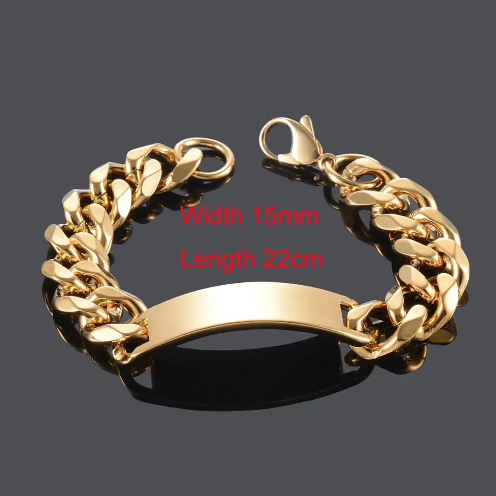 Золотой браслет из нержавеющей стали для мужчин и женщин, модные высококачественные ювелирные изделия