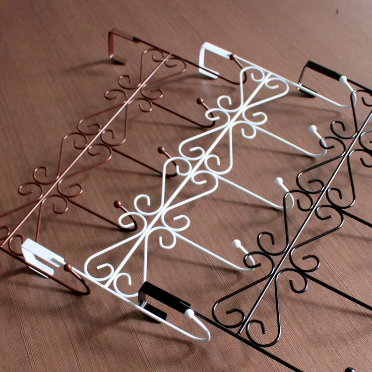 Over the Door 7Hanger Rack - Decorative Metal Hanger Holder for Home Office Use 2Sizes