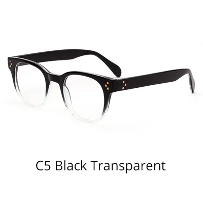 C5 Black Transparent Ralferty, Ретро стиль, синий светильник, очки для женщин, оправа для очков, мужские очки для компьютера, очки для близорукости, без диоптрий, оптические оправы W5699 - Цвет оправы: C5 Black Transparent